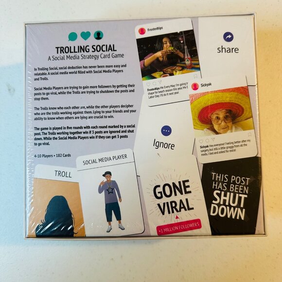 Trolling Social - Social Media Strategy Card Game 4-10 players Original Wrap - Picture 6 of 6